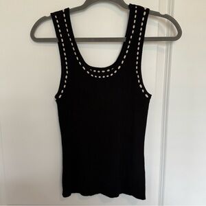 Sweater Tank Top with Accent Stich
